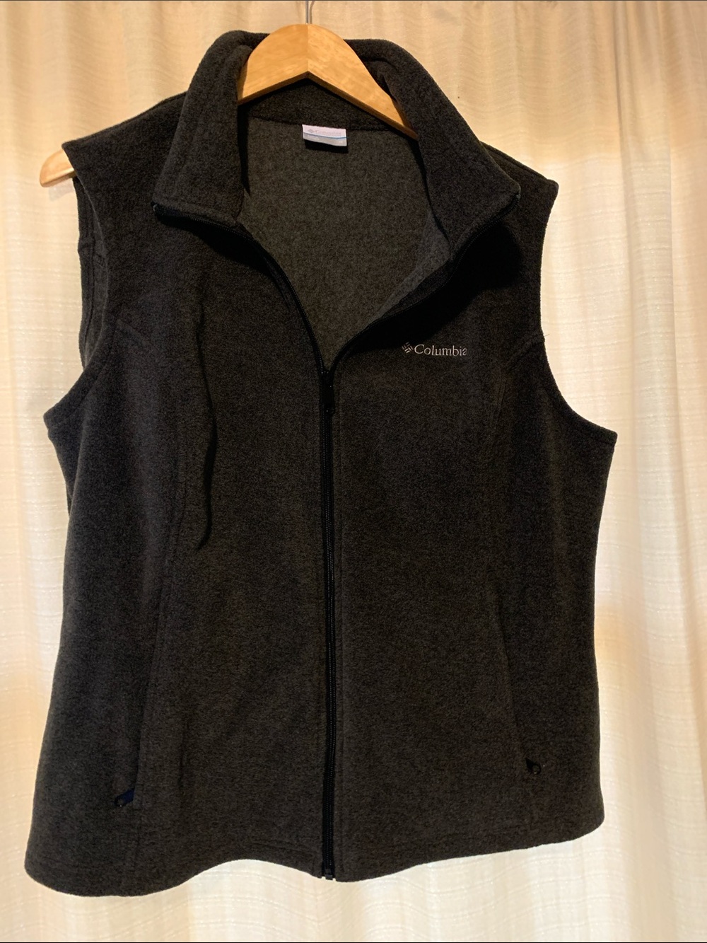 Columbia Dark Gray Full-Zip Fleece Vest